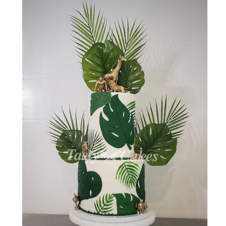 Gold Safari Theme Birthday Cake